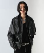 【UNDERGROUND MODE】皮革2WAY袖可拆立領夾克外套  --尺碼 S