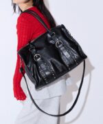 古風鉚釘大容量托特包-三色